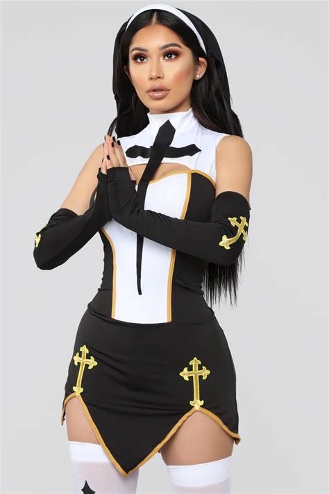 slutty nun costume|Bad Habits Nun 4 Piece Costume Set .